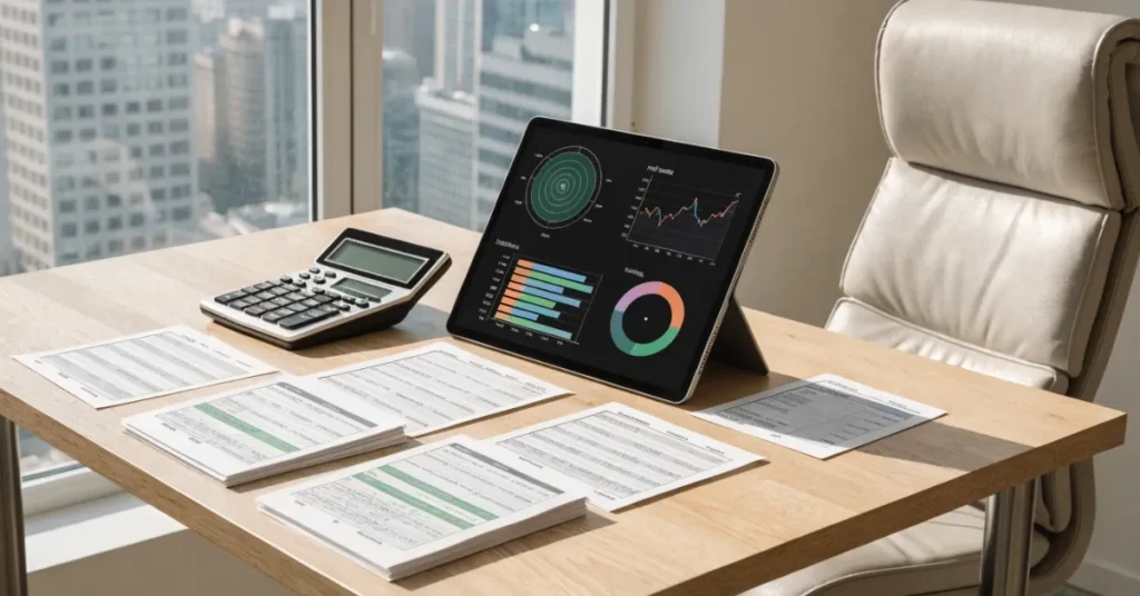 Passive Income investment planning dashboard showing diversified wealth-building strategies for long-term financial growth.