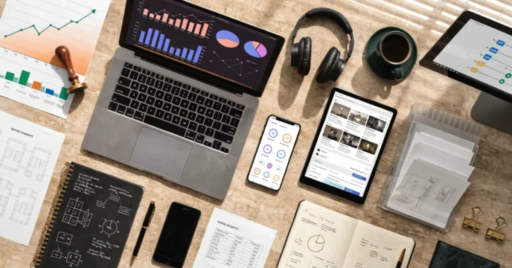 Different Passive Income sources including investing, digital products, affiliate marketing, and online businesses.