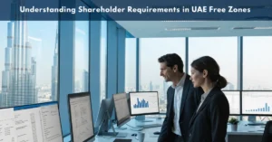 Shareholder Requirements management dashboard showing accounts payable and accounts receivable workflow for UAE businesses.