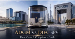 ADGM vs DIFC SPV comparison for UAE investors covering special purpose vehicle uses, costs and compliance.