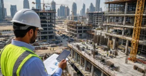 Construction Work in Progress Accounting UAE showing an unfinished construction project, WIP costs, progress and project profitability.