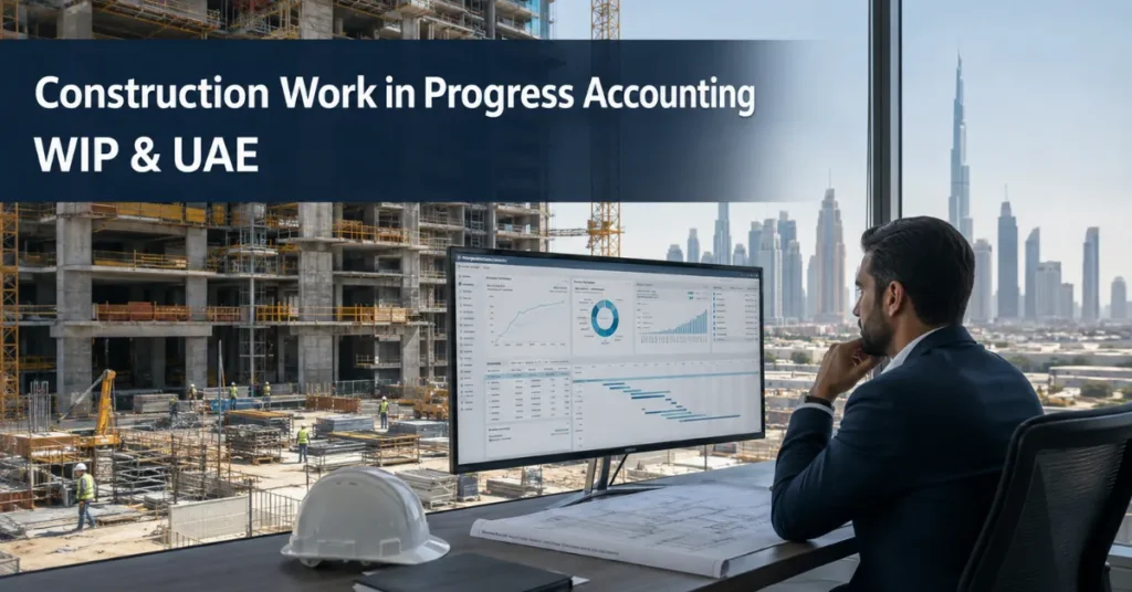 Construction Work in Progress Accounting UAE showing physical project completion compared with costs incurred and remaining construction work.