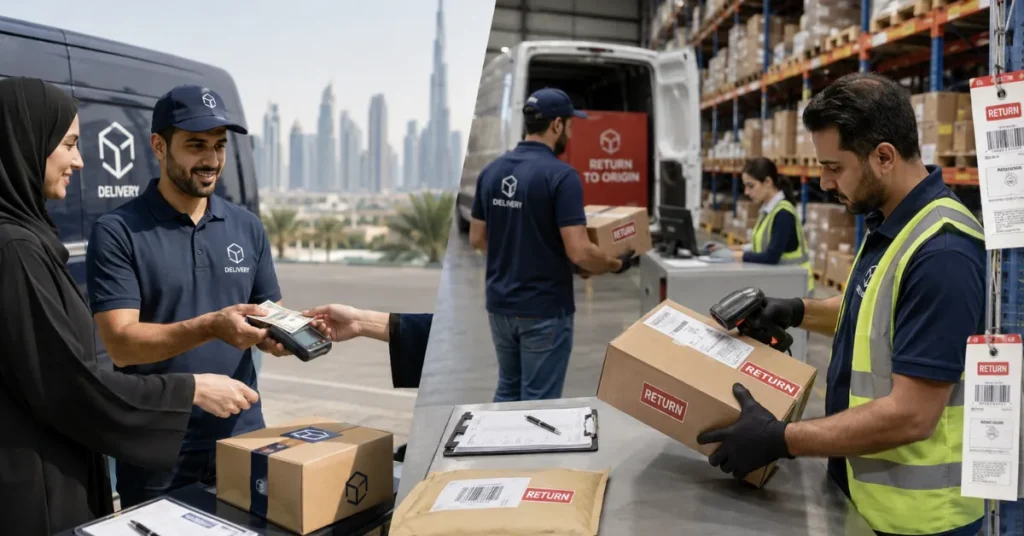 Cash on Delivery Reconciliation for returned and RTO orders showing courier return, inventory receipt and settlement adjustment.