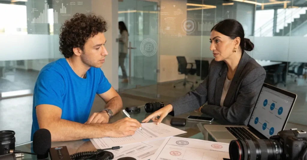 Professional business setup process for obtaining a Content Creator Licence with banking and company formation support in the UAE.