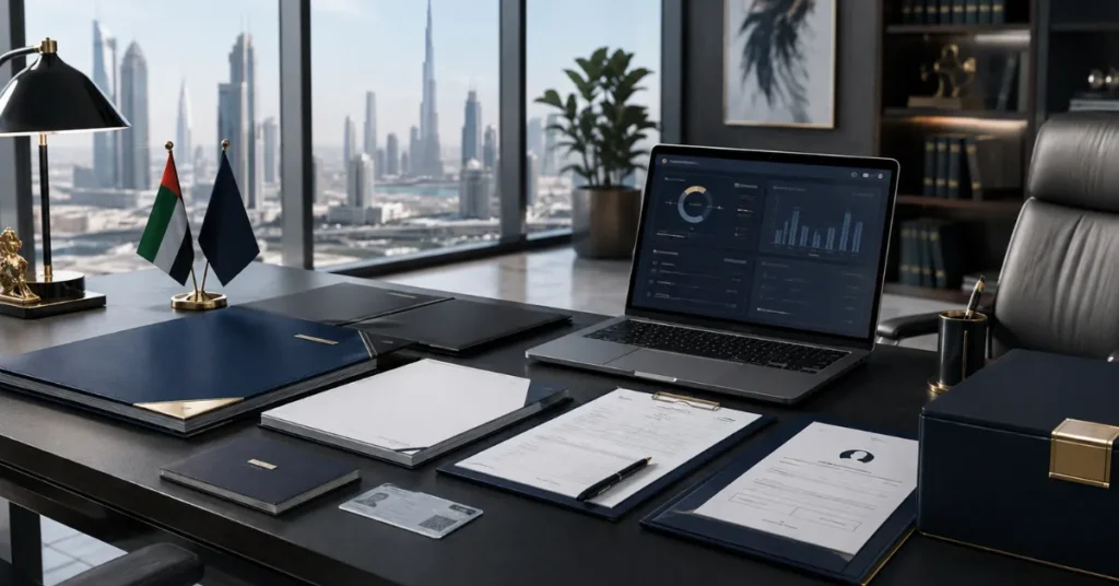 UAE corporate banking due diligence showing source of funds, expected transactions, customers, suppliers and business payment flows.