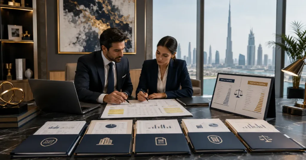 UAE Pillar Two finance data trail connecting financial statements, trial balance, Corporate Tax, deferred tax schedules and GloBE effective tax rate calculations.