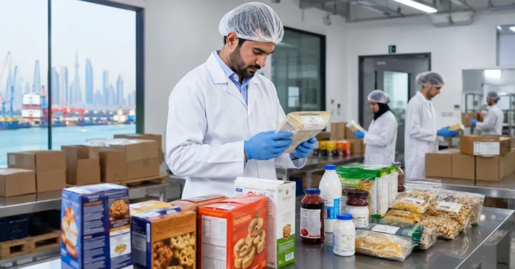 Food Trading Company Setup Dubai showing food import, cold storage, warehouse handling and local distribution.