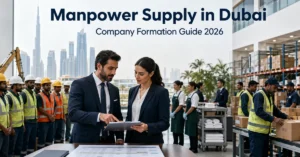 Manpower Supply in Dubai company formation showing workforce deployment for construction, hospitality, logistics and facilities management.