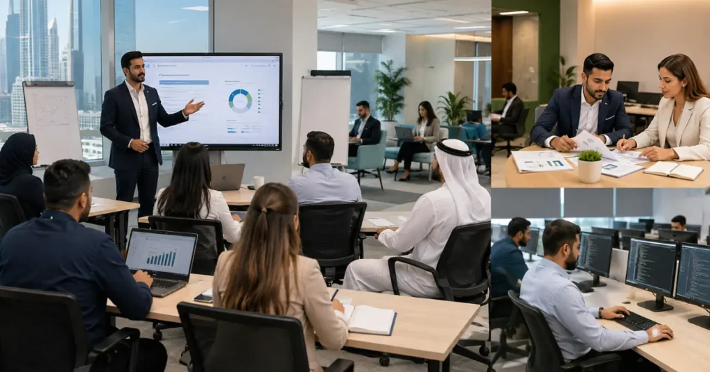 Training Institute Formation UAE showing professional course planning, trainer requirements and approved training activities.