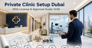 Private Clinic Setup Dubai DHA licence and approval guide showing a completed healthcare facility prepared for licensing and inspection.