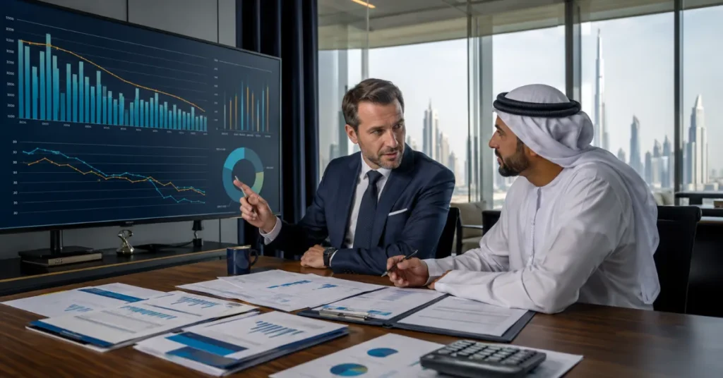 Scenario Planning 2026 for UAE businesses showing downside cash-flow forecasting, liquidity risks and management action planning.