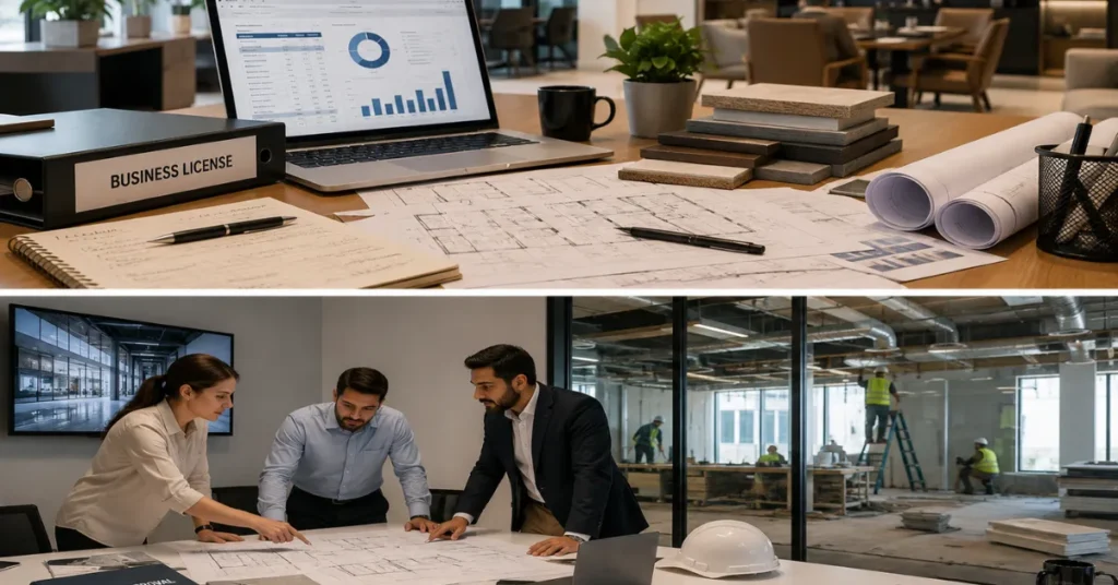 UAE interior design and fit-out company approvals with project drawings, contractor documents and commercial fit-out works.