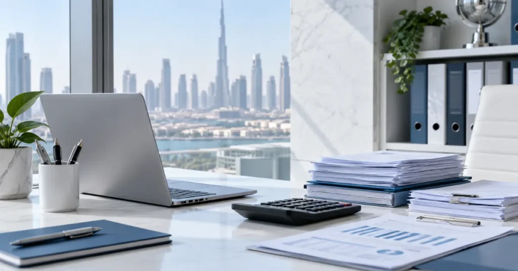 UAE company accounting review showing bank reconciliation, expenses, owner funding, VAT records and Corporate Tax compliance before sales begin.