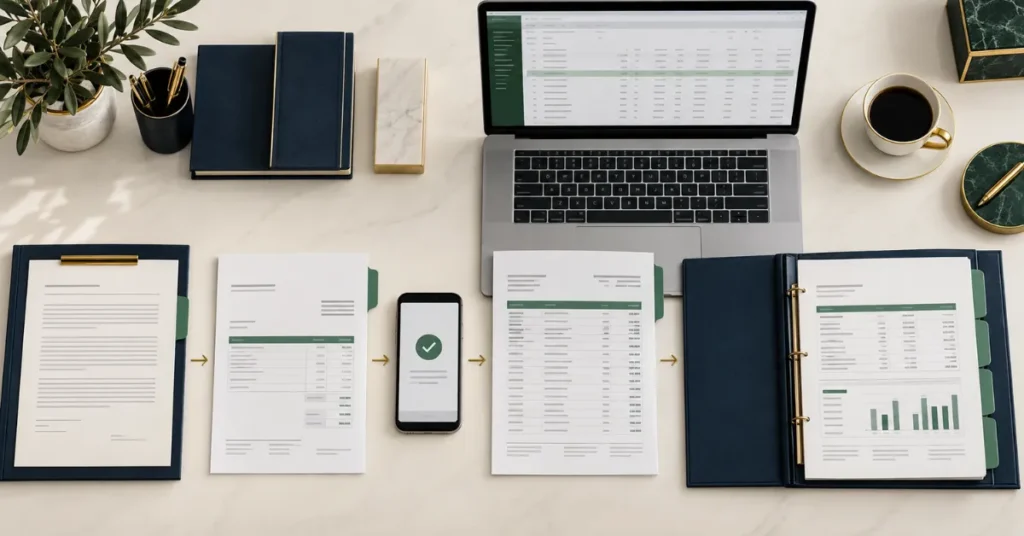 Secure UAE company accounting record archive containing VAT, Corporate Tax, payroll, banking and financial documents.