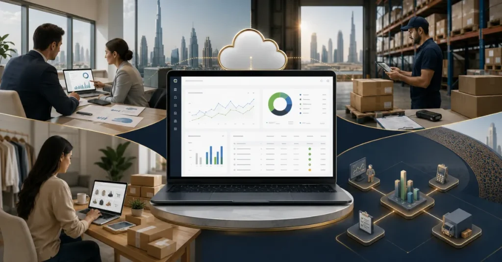 Dubai SME accounting software comparison showing different needs for service, trading, e-commerce and growing businesses.
