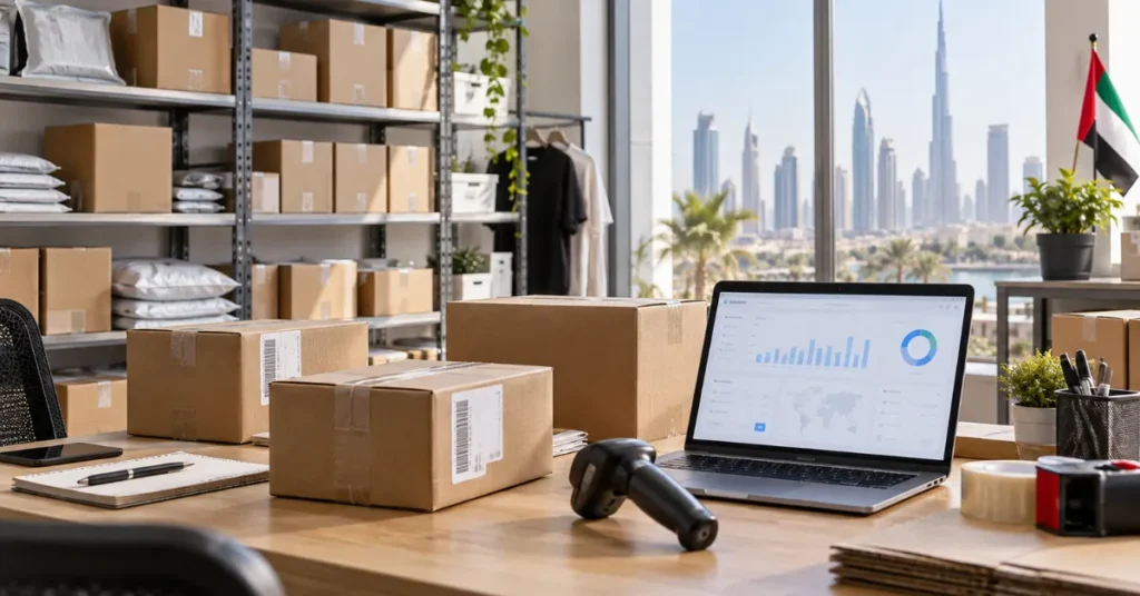 UAE Amazon seller operations showing inventory, order fulfilment, packaging and local product distribution.