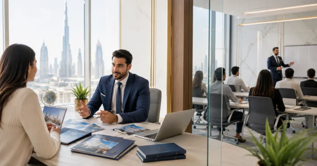 Education Consultancy Licence UAE workflow showing university selection, application support, admissions guidance and study-abroad counselling.