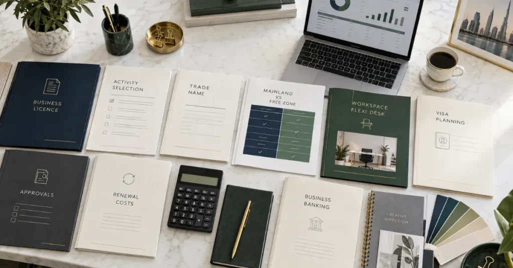 UAE graphic design studio showing branding, digital design, social media creative work and UI design tools.