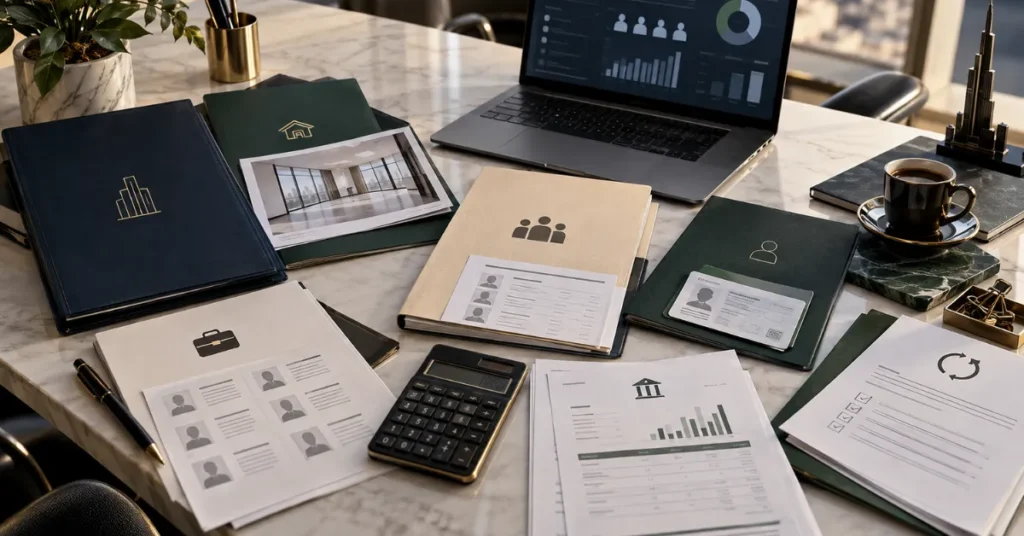 Small UAE mainland service business working directly with a local client in a professional commercial environment.