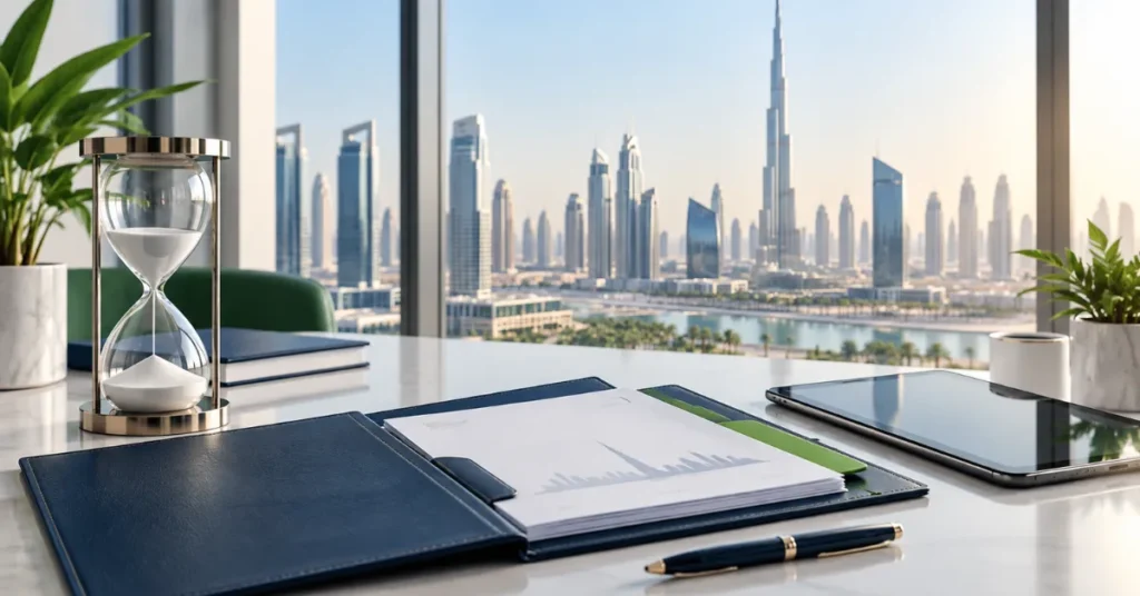 UAE company setup process continuing from business licence to visas, corporate banking and tax compliance.