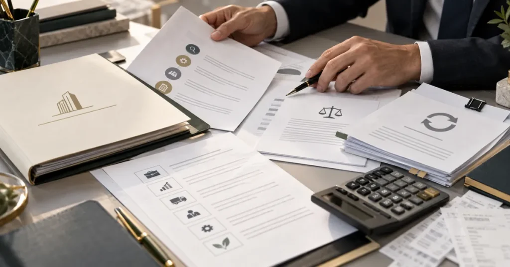UAE company setup cost planning showing licence, visa, workspace, immigration, banking, accounting, tax and renewal expenses.