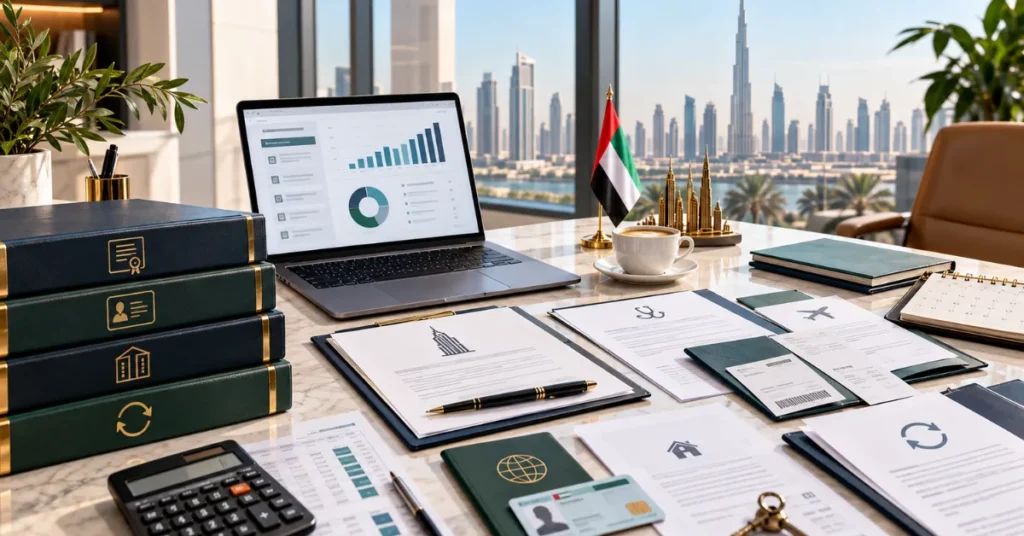 UAE company renewal costs showing annual licence, visa, workspace, accounting and compliance expenses.