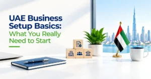 Image of UAE Business Setup Basics showing the key requirements for starting a company in the UAE